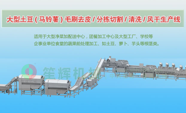 镇康连续式土豆去皮清洗切割风干生产线